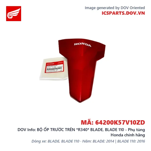 BỘ ỐP TRƯỚC TRÊN *R340* BLADE, BLADE 110 - Phụ tùng Honda chính hãng