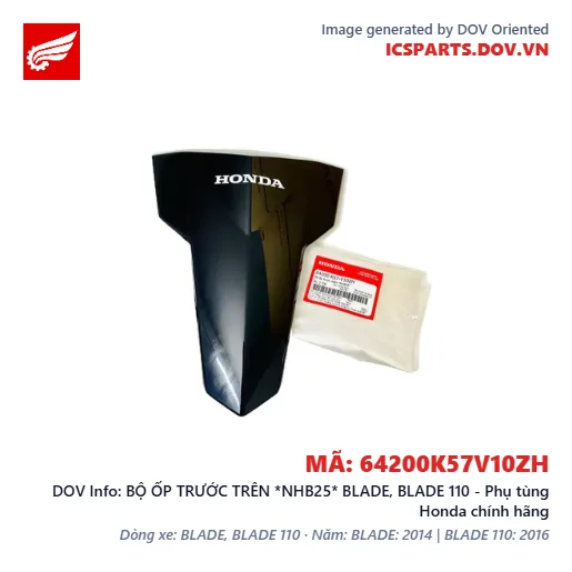 BỘ ỐP TRƯỚC TRÊN *NHB25* BLADE, BLADE 110 - Phụ tùng Honda chính hãng