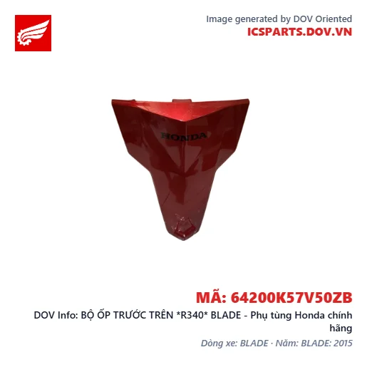 BỘ ỐP TRƯỚC TRÊN *R340* BLADE - Phụ tùng Honda chính hãng