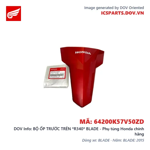 BỘ ỐP TRƯỚC TRÊN *R340* BLADE - Phụ tùng Honda chính hãng