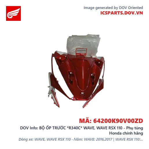 BỘ ỐP TRƯỚC *R340C* WAVE, WAVE RSX 110 - Phụ tùng Honda chính hãng
