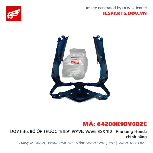 BỘ ỐP TRƯỚC *B189* WAVE, WAVE RSX 110 - Phụ tùng Honda chính hãng