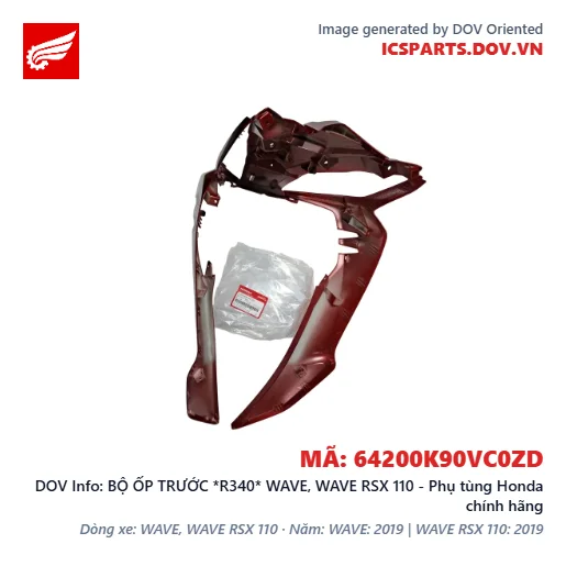 BỘ ỐP TRƯỚC *R340* WAVE, WAVE RSX 110 - Phụ tùng Honda chính hãng