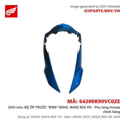 BỘ ỐP TRƯỚC *B189* WAVE, WAVE RSX 110 - Phụ tùng Honda chính hãng