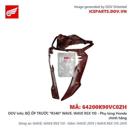 BỘ ỐP TRƯỚC *R340* WAVE, WAVE RSX 110 - Phụ tùng Honda chính hãng