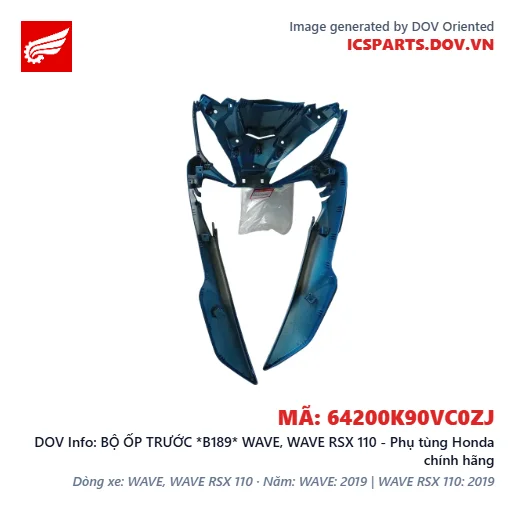 BỘ ỐP TRƯỚC *B189* WAVE, WAVE RSX 110 - Phụ tùng Honda chính hãng