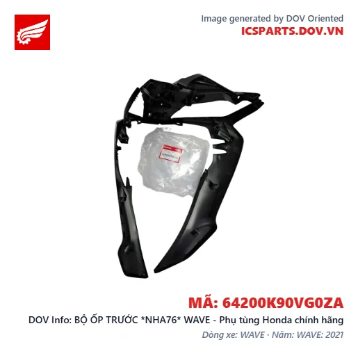 BỘ ỐP TRƯỚC *NHA76* WAVE - Phụ tùng Honda chính hãng
