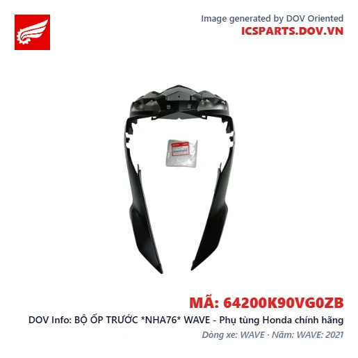 BỘ ỐP TRƯỚC *NHA76* WAVE - Phụ tùng Honda chính hãng