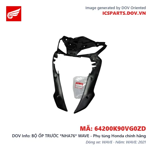 BỘ ỐP TRƯỚC *NHA76* WAVE - Phụ tùng Honda chính hãng