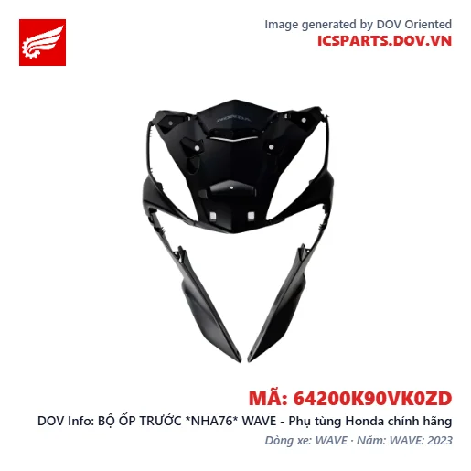 BỘ ỐP TRƯỚC *NHA76* WAVE - Phụ tùng Honda chính hãng