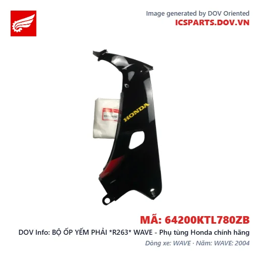 BỘ ỐP YẾM PHẢI *R263* WAVE - Phụ tùng Honda chính hãng