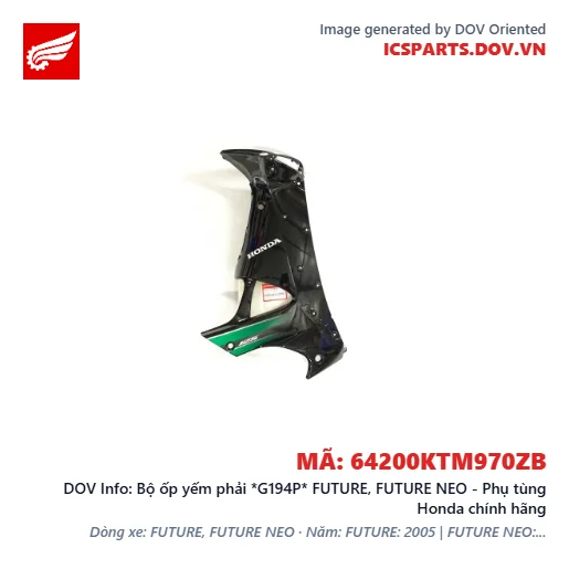Bộ ốp yếm phải *G194P* FUTURE, FUTURE NEO - Phụ tùng Honda chính hãng