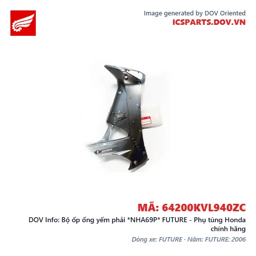 Bộ ốp ống yếm phải *NHA69P* FUTURE - Phụ tùng Honda chính hãng