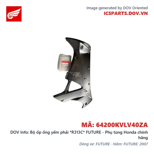 Bộ ốp ống yếm phải *R313C* FUTURE - Phụ tùng Honda chính hãng