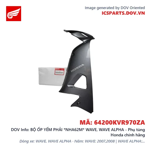 BỘ ỐP YẾM PHẢI *NHA62M* WAVE, WAVE ALPHA - Phụ tùng Honda chính hãng