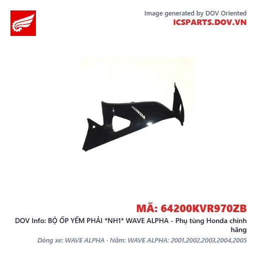 BỘ ỐP YẾM PHẢI *NH1* WAVE ALPHA - Phụ tùng Honda chính hãng