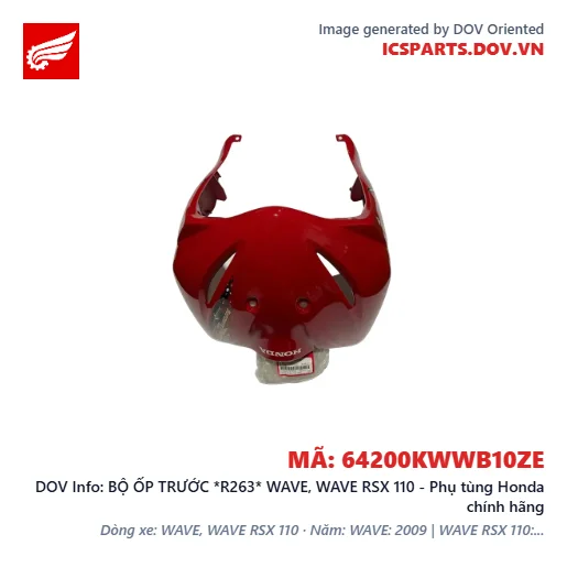 BỘ ỐP TRƯỚC *R263* WAVE, WAVE RSX 110 - Phụ tùng Honda chính hãng