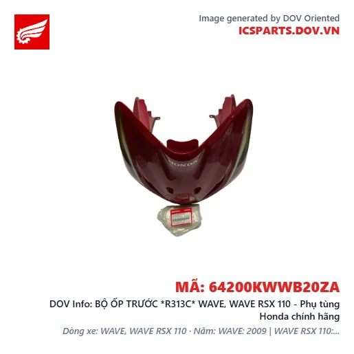 BỘ ỐP TRƯỚC *R313C* WAVE, WAVE RSX 110 - Phụ tùng Honda chính hãng