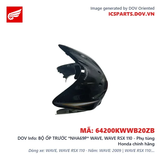 BỘ ỐP TRƯỚC *NHA69P* WAVE, WAVE RSX 110 - Phụ tùng Honda chính hãng