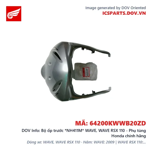 Bộ ốp trước *NH411M* WAVE, WAVE RSX 110 - Phụ tùng Honda chính hãng