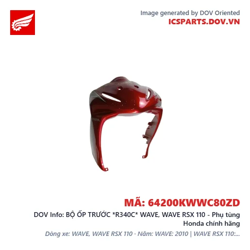 BỘ ỐP TRƯỚC *R340C* WAVE, WAVE RSX 110 - Phụ tùng Honda chính hãng