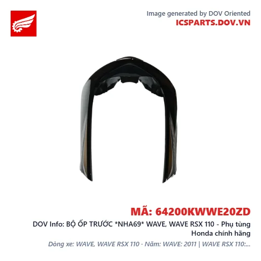 BỘ ỐP TRƯỚC *NHA69* WAVE, WAVE RSX 110 - Phụ tùng Honda chính hãng