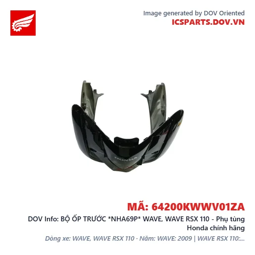 BỘ ỐP TRƯỚC *NHA69P* WAVE, WAVE RSX 110 - Phụ tùng Honda chính hãng