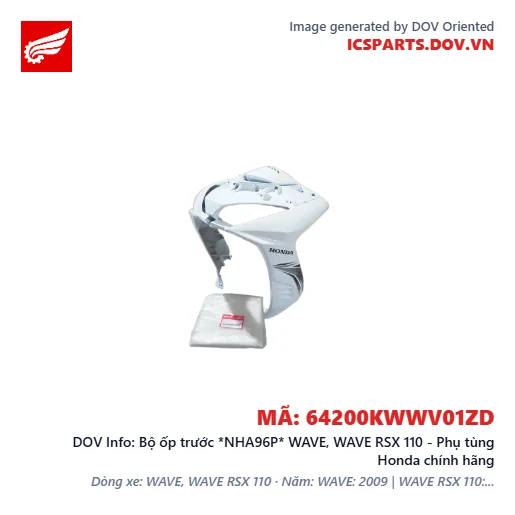 Bộ ốp trước *NHA96P* WAVE, WAVE RSX 110 - Phụ tùng Honda chính hãng
