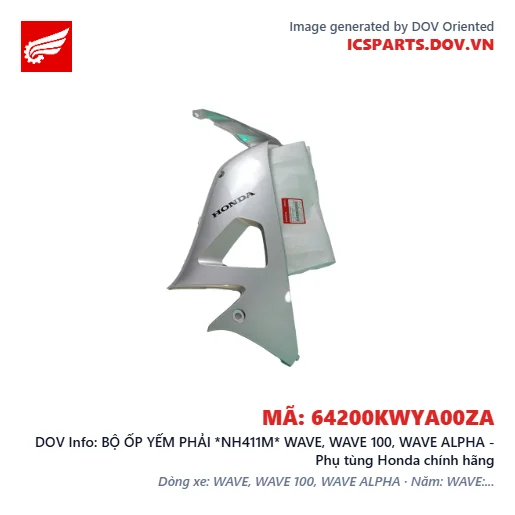 BỘ ỐP YẾM PHẢI *NH411M* WAVE, WAVE 100, WAVE ALPHA - Phụ tùng Honda chính hãng