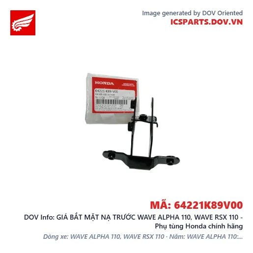 GIÁ BẮT MẶT NẠ TRƯỚC WAVE ALPHA 110, WAVE RSX 110 - Phụ tùng Honda chính hãng