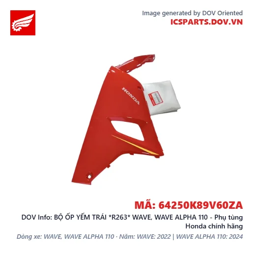 BỘ ỐP YẾM TRÁI *R263* WAVE, WAVE ALPHA 110 - Phụ tùng Honda chính hãng
