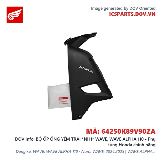 BỘ ỐP ỐNG YẾM TRÁI *NH1* WAVE, WAVE ALPHA 110 - Phụ tùng Honda chính hãng