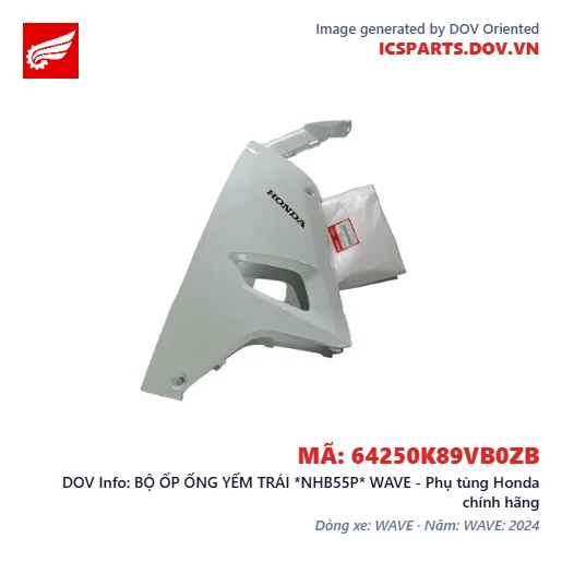 BỘ ỐP ỐNG YẾM TRÁI *NHB55P* WAVE - Phụ tùng Honda chính hãng