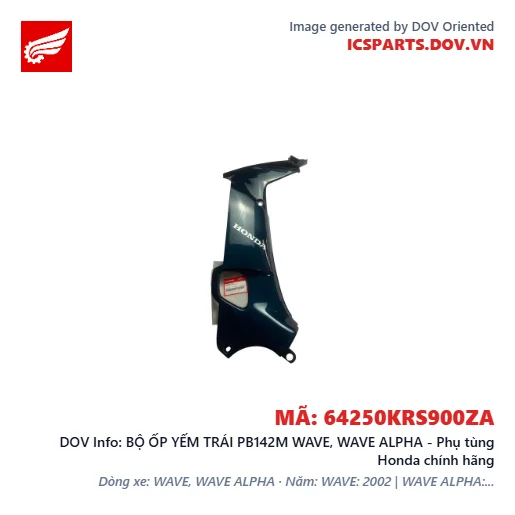 BỘ ỐP YẾM TRÁI PB142M WAVE, WAVE ALPHA - Phụ tùng Honda chính hãng