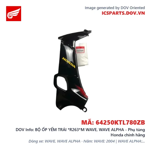 BỘ ỐP YẾM TRÁI *R263*M WAVE, WAVE ALPHA - Phụ tùng Honda chính hãng
