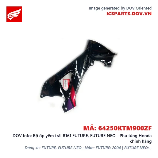 Bộ ốp yếm trái R161 FUTURE, FUTURE NEO - Phụ tùng Honda chính hãng
