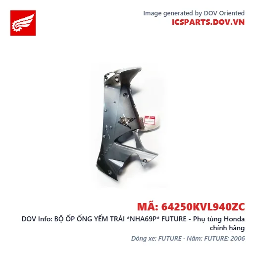 BỘ ỐP ỐNG YẾM TRÁI *NHA69P* FUTURE - Phụ tùng Honda chính hãng