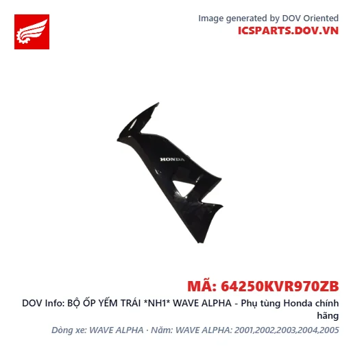 BỘ ỐP YẾM TRÁI *NH1* WAVE ALPHA - Phụ tùng Honda chính hãng