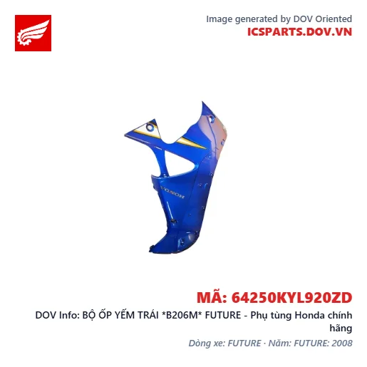 BỘ ỐP YẾM TRÁI *B206M* FUTURE - Phụ tùng Honda chính hãng