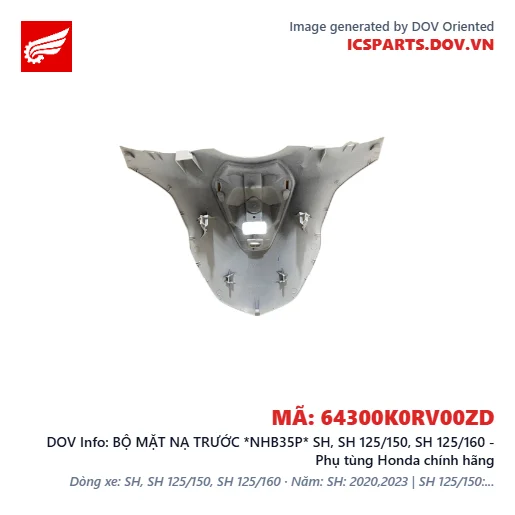 BỘ MẶT NẠ TRƯỚC *NHB35P* SH, SH 125/150, SH 125/160 - Phụ tùng Honda chính hãng