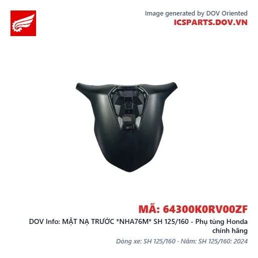 MẶT NẠ TRƯỚC *NHA76M* SH 125/160 - Phụ tùng Honda chính hãng