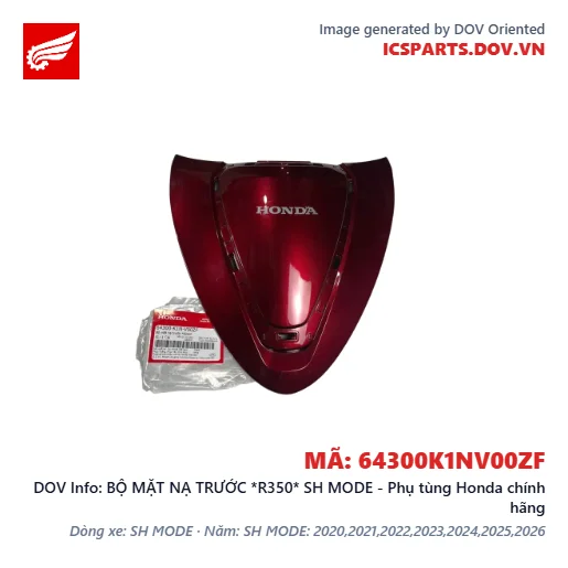 BỘ MẶT NẠ TRƯỚC *R350* SH MODE - Phụ tùng Honda chính hãng
