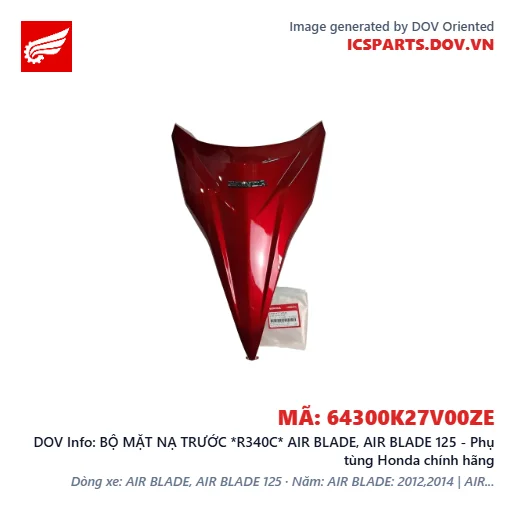BỘ MẶT NẠ TRƯỚC *R340C* AIR BLADE, AIR BLADE 125 - Phụ tùng Honda chính hãng