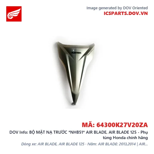 BỘ MẶT NẠ TRƯỚC *NHB51* AIR BLADE, AIR BLADE 125 - Phụ tùng Honda chính hãng