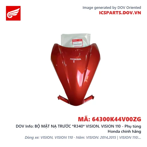 BỘ MẶT NẠ TRƯỚC *R340* VISION, VISION 110 - Phụ tùng Honda chính hãng