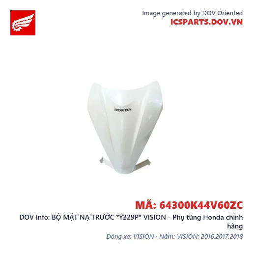BỘ MẶT NẠ TRƯỚC *Y229P* VISION - Phụ tùng Honda chính hãng