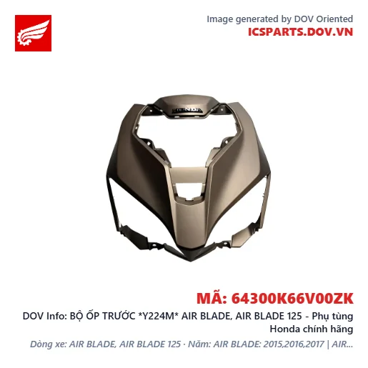 BỘ ỐP TRƯỚC *Y224M* AIR BLADE, AIR BLADE 125 - Phụ tùng Honda chính hãng