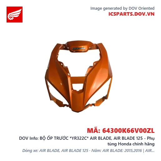 BỘ ỐP TRƯỚC *YR322C* AIR BLADE, AIR BLADE 125 - Phụ tùng Honda chính hãng