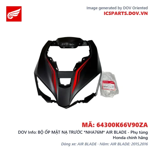 BỘ ỐP MẶT NẠ TRƯỚC *NHA76M* AIR BLADE - Phụ tùng Honda chính hãng