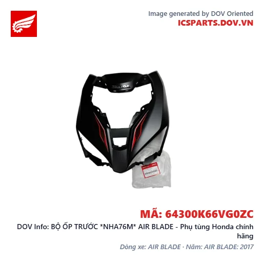 BỘ ỐP TRƯỚC *NHA76M* AIR BLADE - Phụ tùng Honda chính hãng